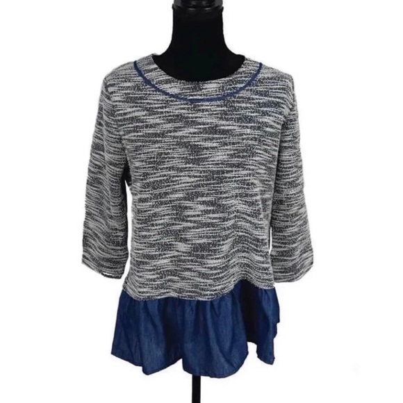 Cute peplum top with denim ruffle - Picture 5 of 7